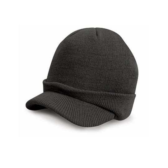 Czapka Dzianinowa Akrylowa z Daszkiem Charcoal Grey RC60-457833 