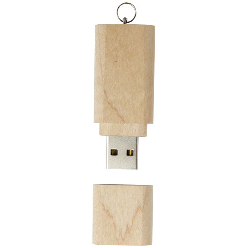 Drewniany pendrive 2.0 z brelokiem  Jasny brązowy 1Z50470G (2)