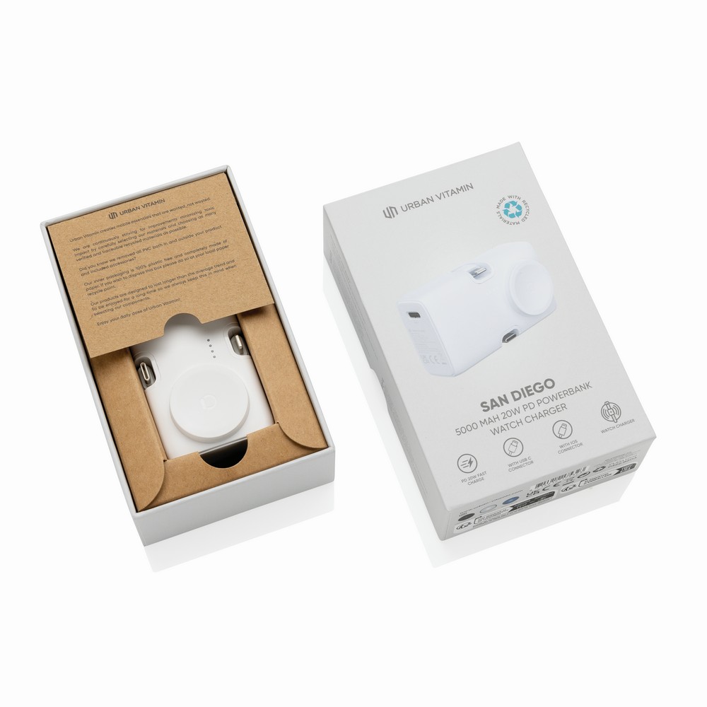 Power bank 5000 mAh Urban Vitamin San Diego Biały P322.8603 (15)