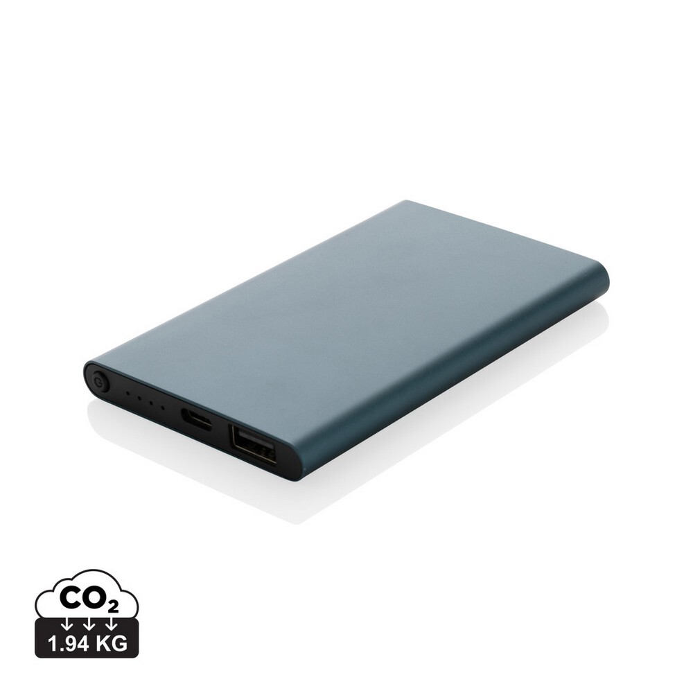 Gadżet reklamowy - Power bank 4000 mAh z aluminium z recyklingu