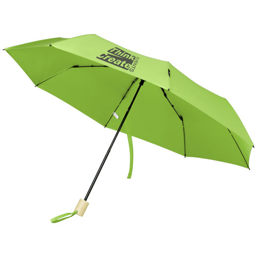 Składany wiatroodporny parasol 51 cm z PET z recyklingu Birgit Limonkowy 10914563 (1)