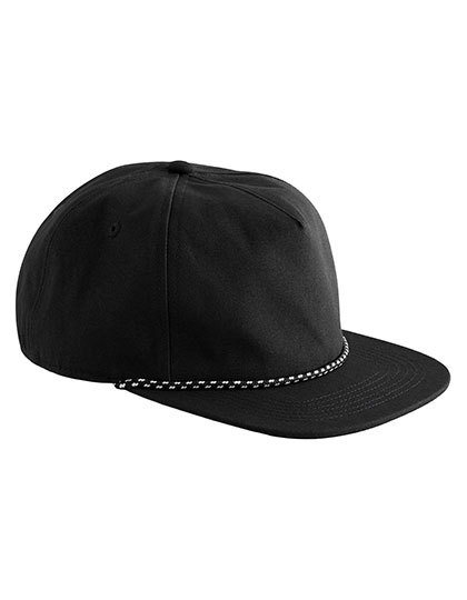Czapka 5-panelowa z bawełny organicznej ze sznurkiem Black CB864N-1398377 