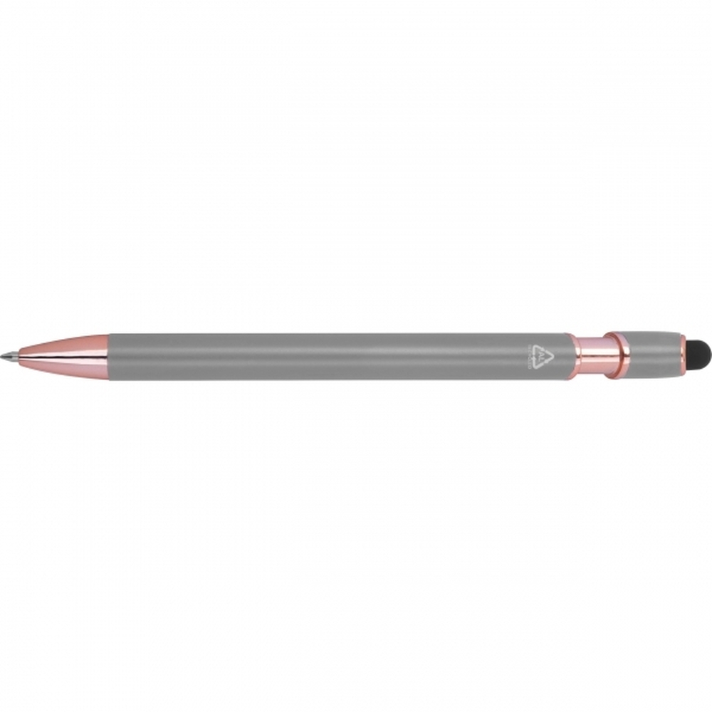 Długopis aluminiowy z recyklingu żelowy touch pen BELO HORIZONTE Szary 528107 (3)