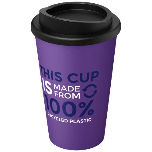 Kubek termiczny americano® o pojemności 350 ml z materiałów pochodzących z recyklingu Fioletowy-Czarny 21069137 (1)