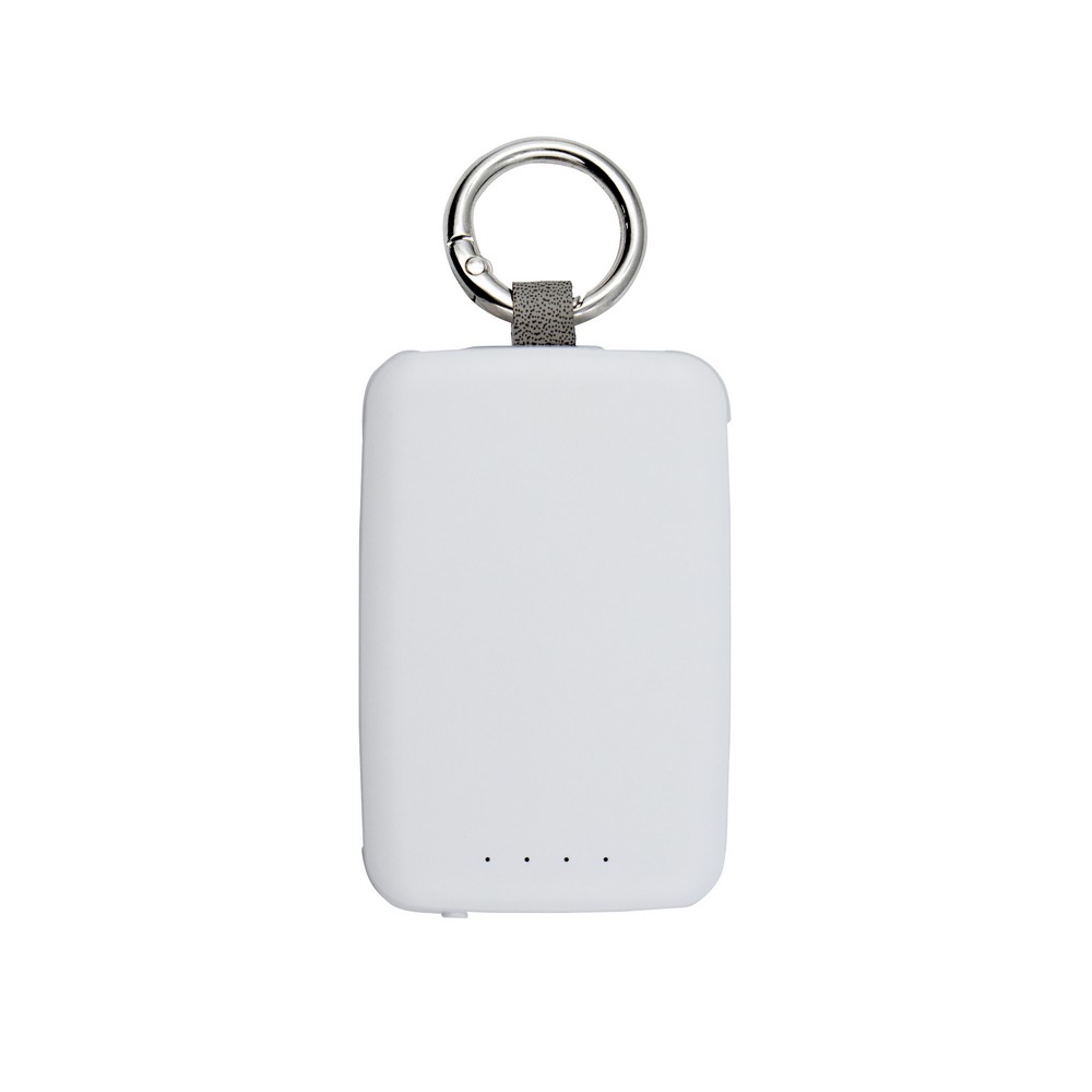 Power bank 4000 mAh, karabińczyk i lampka 1W | Dimetrice Biały VA109-02 (5)