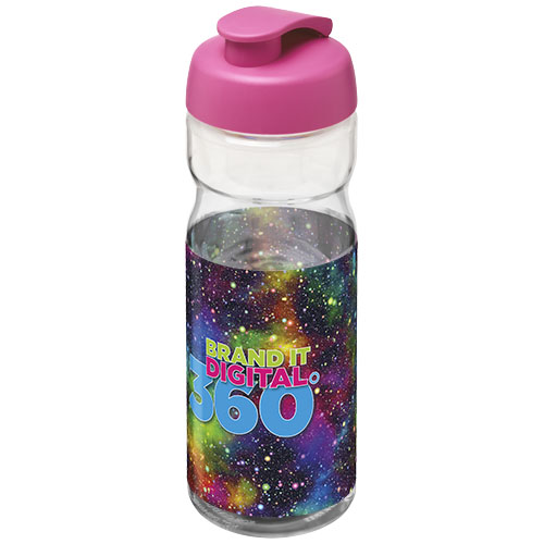Bidon H2O Base® o pojemności 650 ml z wieczkiem zaciskowym Przezroczysty-Różowy 21004508 (1)