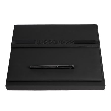 Gadżet reklamowy - Zestaw upominkowy HUGO BOSS pióro kulkowe i teczka A4 - HDF309A + HSW3675D
