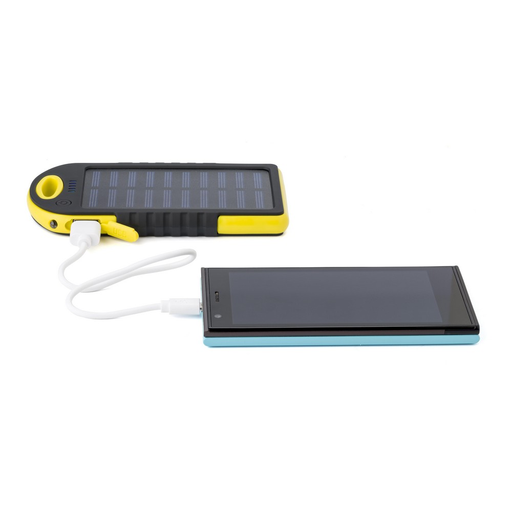 Power bank 4000 mAh z ładowarką słoneczną żółty VA275-08 (1)
