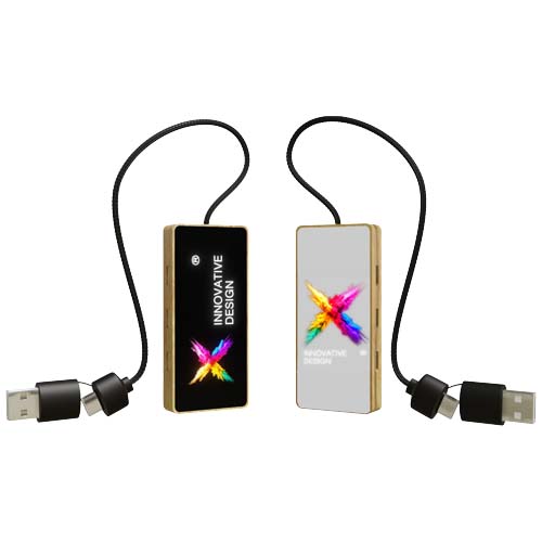 SCX.design H21 koncentrator USB 8 w 1 z podwójnym wejściem i 6 portami Drewniany 1PX19971 (2)