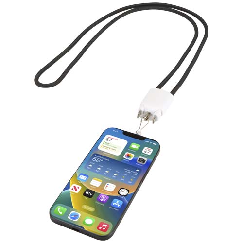 Ion 65 W 5 w 1 - kabel do ładowania z funkcją smyczy na szyję, wykonany z tworzywa sztucznego pochodzącego z recyklingu  Biały 12452301 (5)