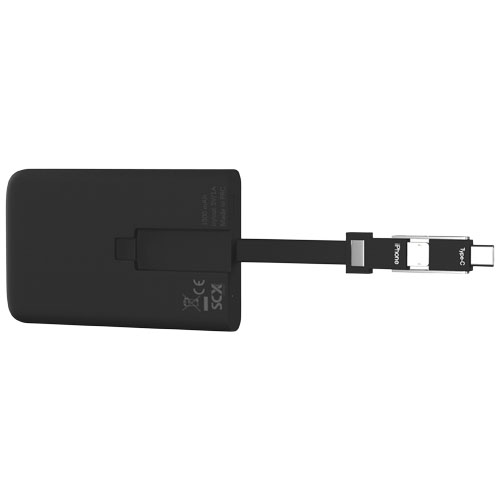 Zapasowy powerbank z podświetlanym logo  - SCX.design P05 Czarny-Biały 1PX01500 (4)