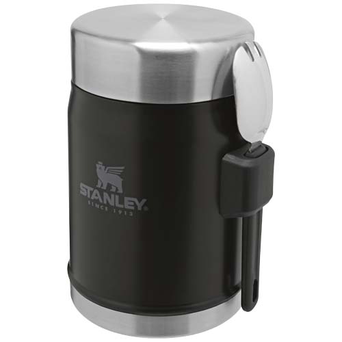 Słoik na żywność Stanley Legendary z łyżko-widelcem, o pojemności 400 ml Matowy czarny 10088190 