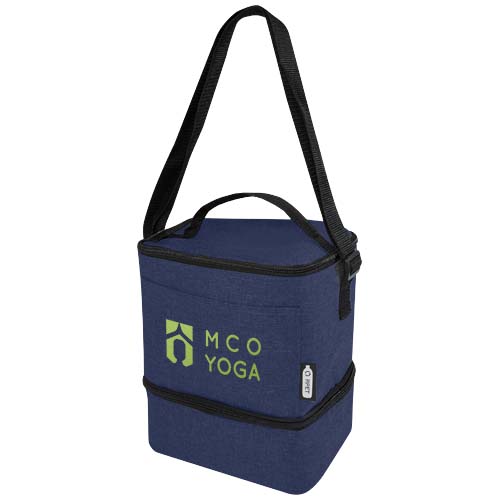 Torba termoizolacyjna na lunch Tundra mieszcząca 9 puszek, wykonana z plastiku PET z recyklingu Melanż granatowy 12061555 (1)