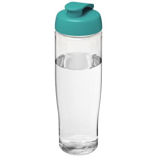 Bidon H2O Tempo® o pojemności 700 ml z wieczkiem zaciskowym Przezroczysty-Turkusowy niebieski 21004005 