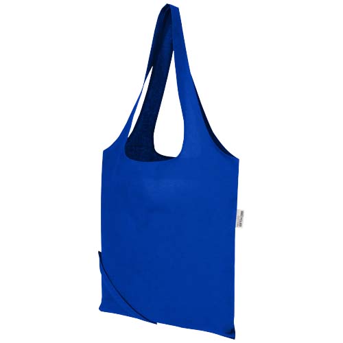 Madras Blend - torba na zakupy, wykonana z recyklingowanej baweły o gramaturze 140 g/m² posiadającej certyfikat GRS, składana Królewski niebieski 12080553 (4)