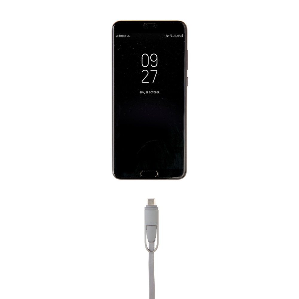 Zwijany kabel do ładowania i synchronizacji 3 w 1 Biały P302.223 (2)