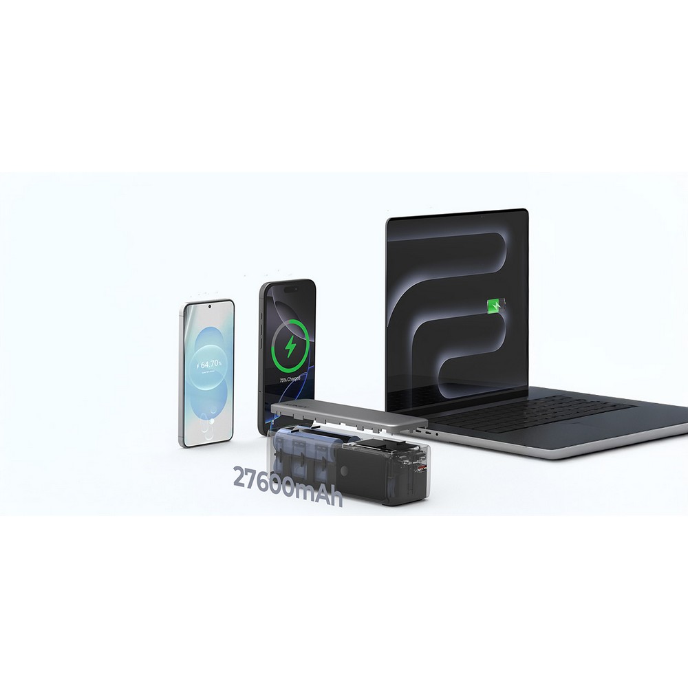 Power bank 27600 mAh, 140 W, Aukey Srebrny VAM15-32 (7)