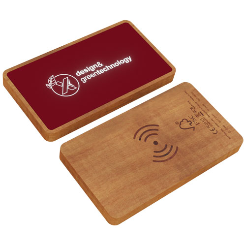 SCX.design P36 podświetlany bezprzewodowy powerbank 5000 mAh Średnia czerwień-Drewniany 2PX05921 (2)