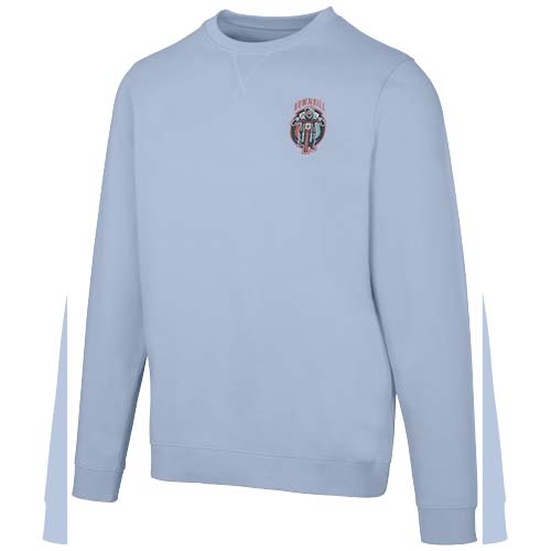 Jasper organiczna bluza unisex z recyklingu o gramaturze 280 g/m² z okrągłym dekoltem i certyfikatem OCS Niebieski mgła 3956150A (1)