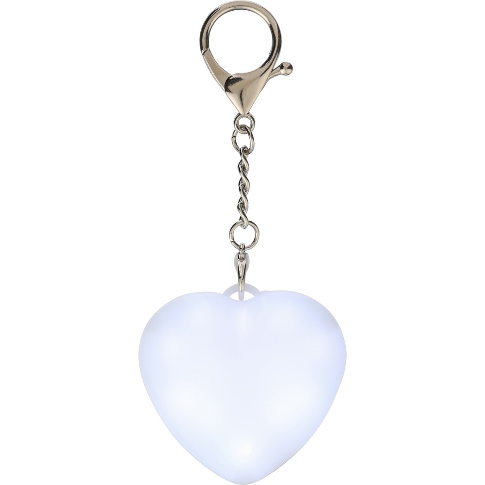 Brelok do kluczy "serce", lampka LED Biały VB319-02 (9)
