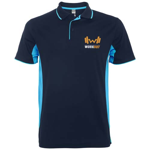 Montmelo koszulka polo unisex z krótkim rękawem Granatowy-Błękitny R04218O1 (1)