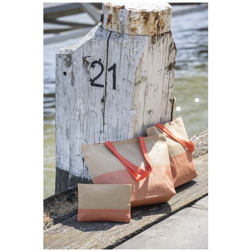 Rhythm - duża torba na ramię z papieru słomianego, z zamkiem błyskawicznym, pojemność 21 litrów Ceglasty 13015632 (7)