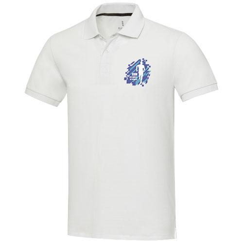 Emerald koszulka polo unisex z recyklingu z krótkim rękawem Biały 37539019 (1)