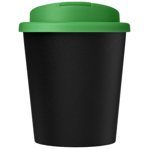 Kubek Americano® Espresso Eco z recyklingu o pojemności 250 ml z pokrywą odporną na zalanie  Czarny-Zielony 21045505 (2)
