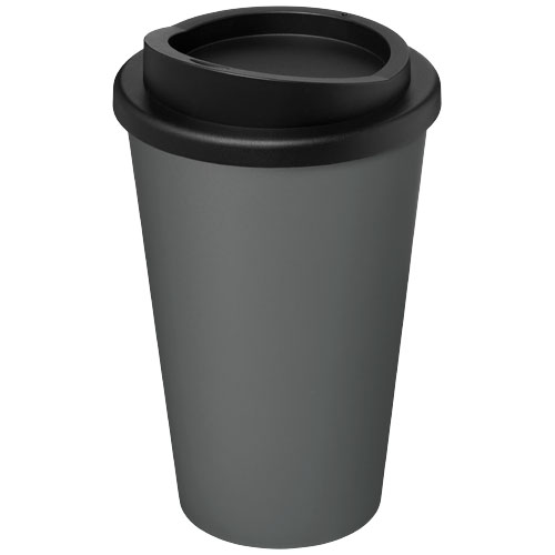 Kubek termiczny americano® o pojemności 350 ml z materiałów pochodzących z recyklingu Szary-Czarny 21069182 
