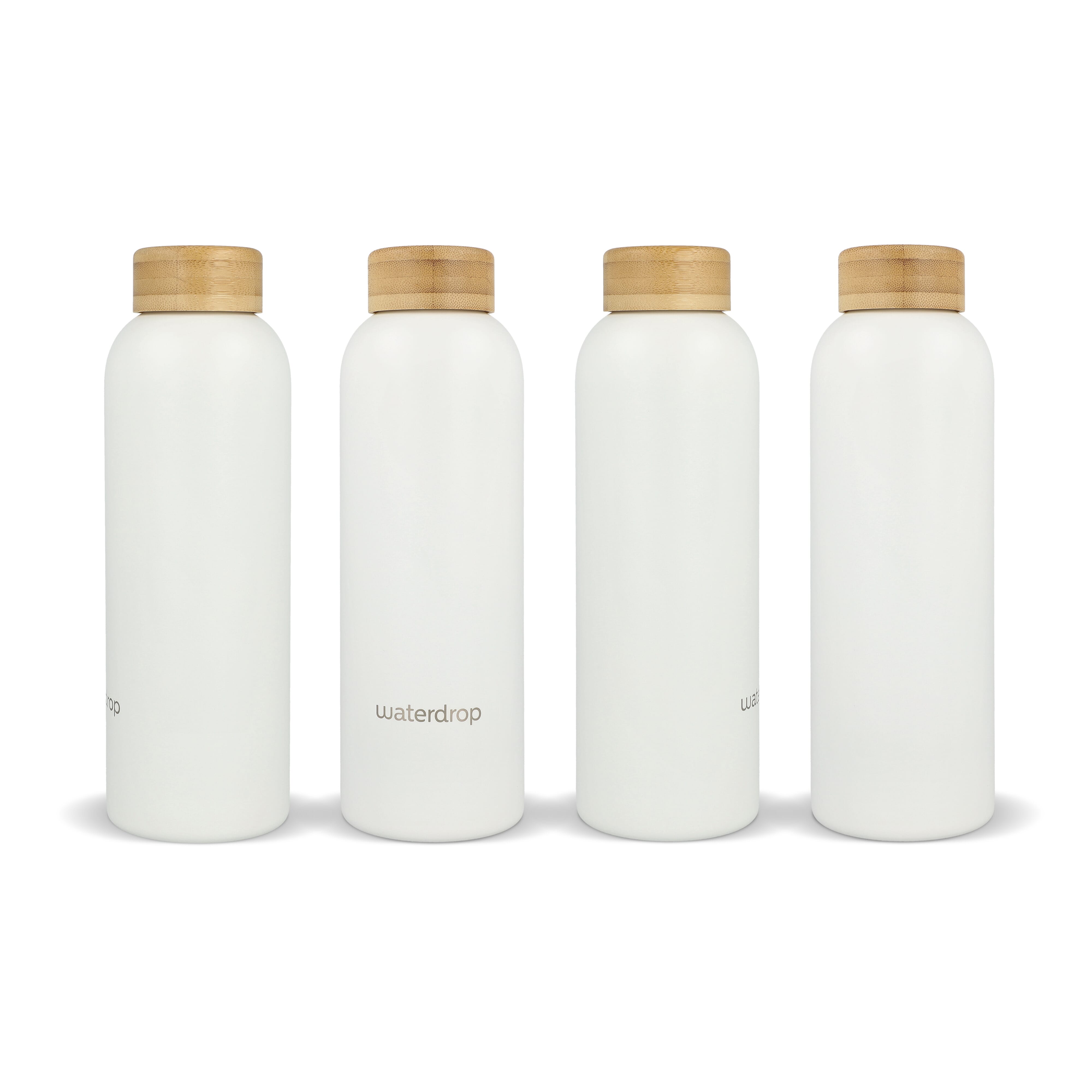 Butelka ze stali nierdzewnej Waterdrop z bambusową nakrętką 600 ml Biały LT47002-N0001 (4)
