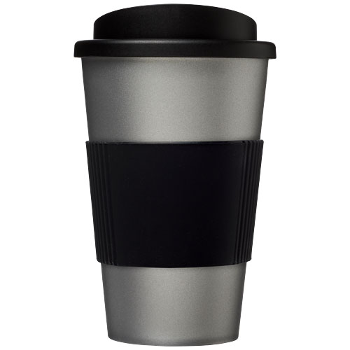 Kubek termiczny z serii Americano® o pojemności 350 ml z uchwytem Srebrny-Czarny 21000224 (2)