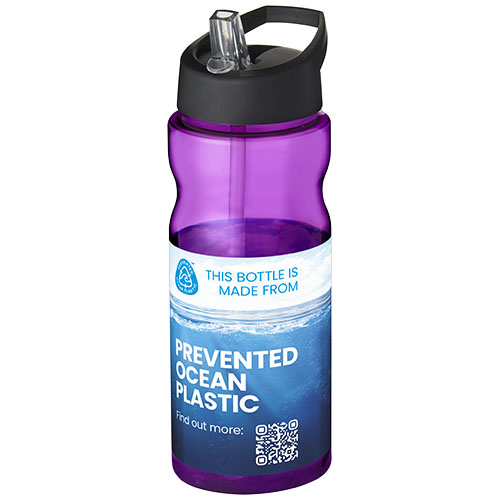 Bidon H2O Eco o pojemności 650 ml z wieczkiem z dzióbkiem Fioletowy-Czarny 21009913 (1)