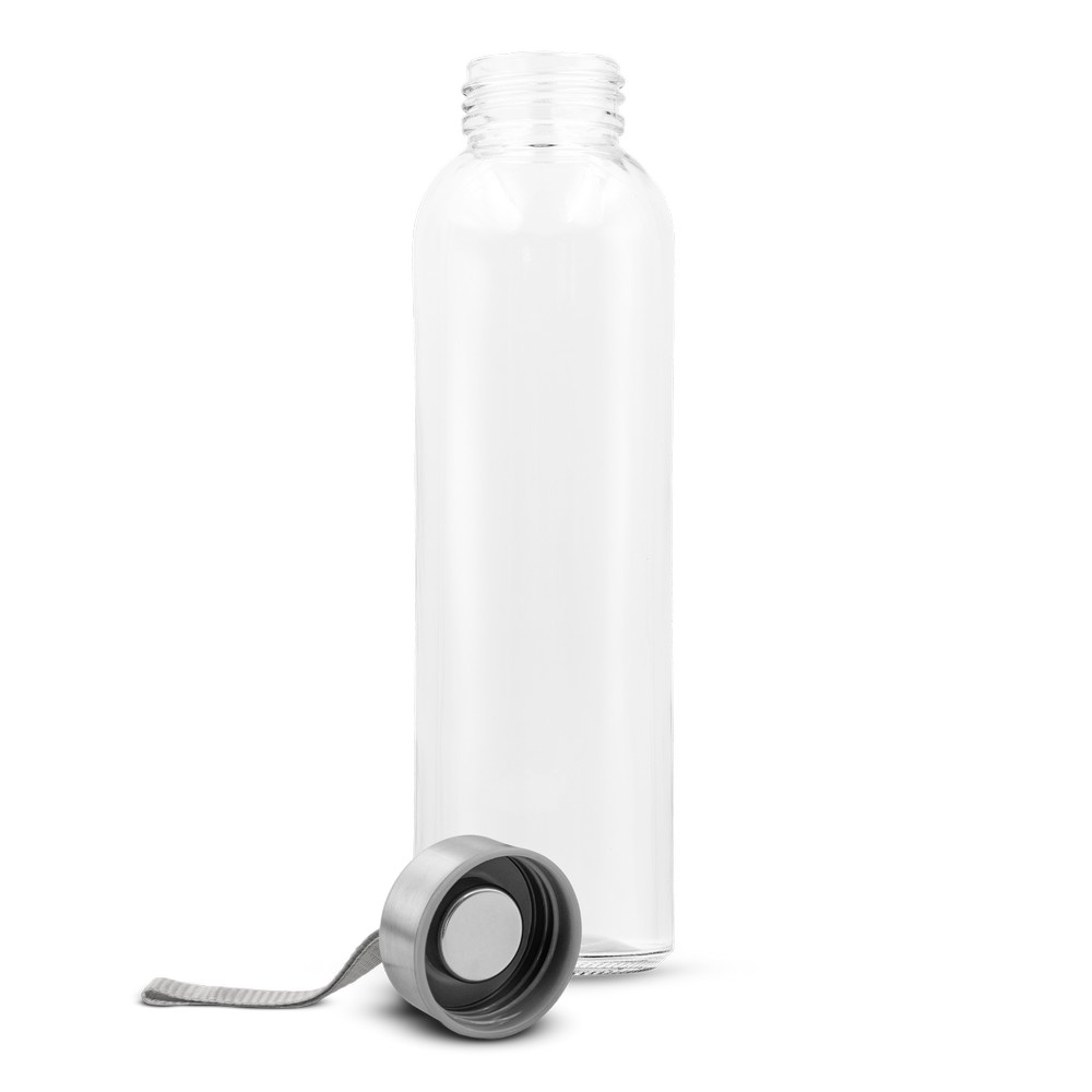Szklana butelka 500 ml z kolorową wstążką | Viivi Szary VA062-19 (4)