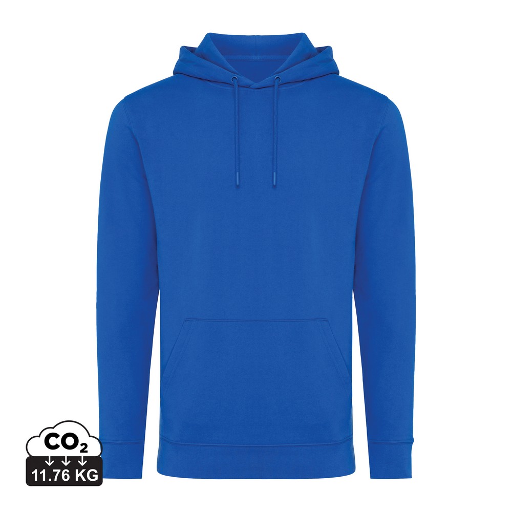 Bluza z kapturem z bawełny z recyklingu Iqoniq Jasper Niebieski T9400.025.XXS 