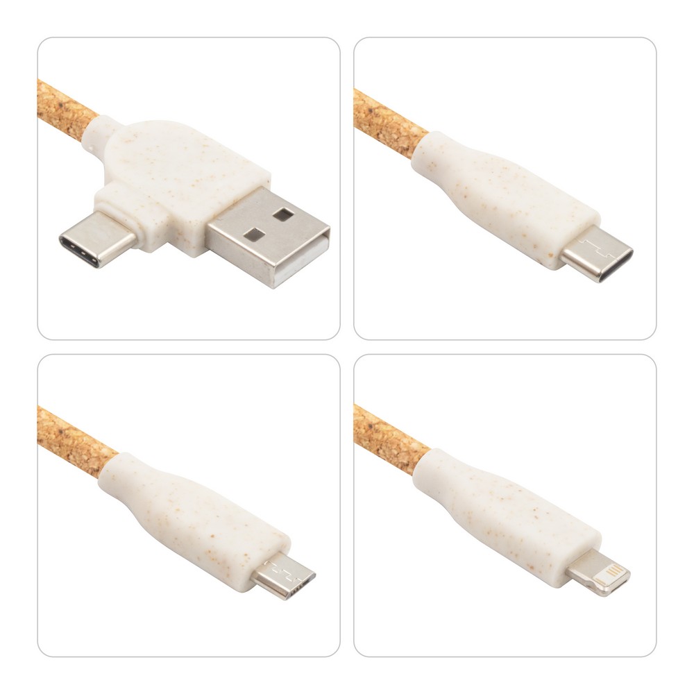 Korkowy kabel do ładowania B'RIGHT, bambusowy element, brelok do kluczy | Antez Neutralny V1294-00 (4)