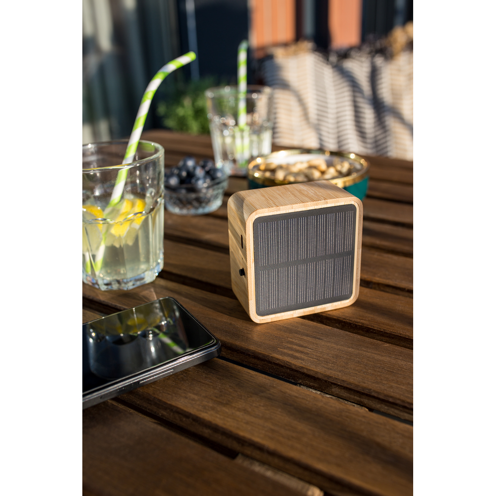 Bambusowy głośnik bezprzewodowy 3W B'RIGHT, panel słoneczny | Androwe Drewno V2240-17 (11)