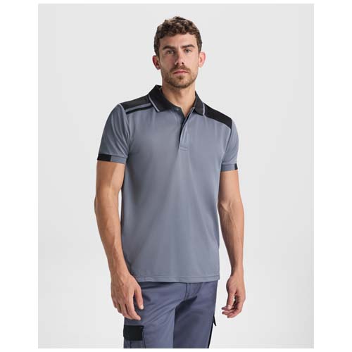 Samurai 160 g/m2 antybakteryjna koszulka polo unisex z krótkim rękawem  Czarny-Czerwony R8410E41 (5)