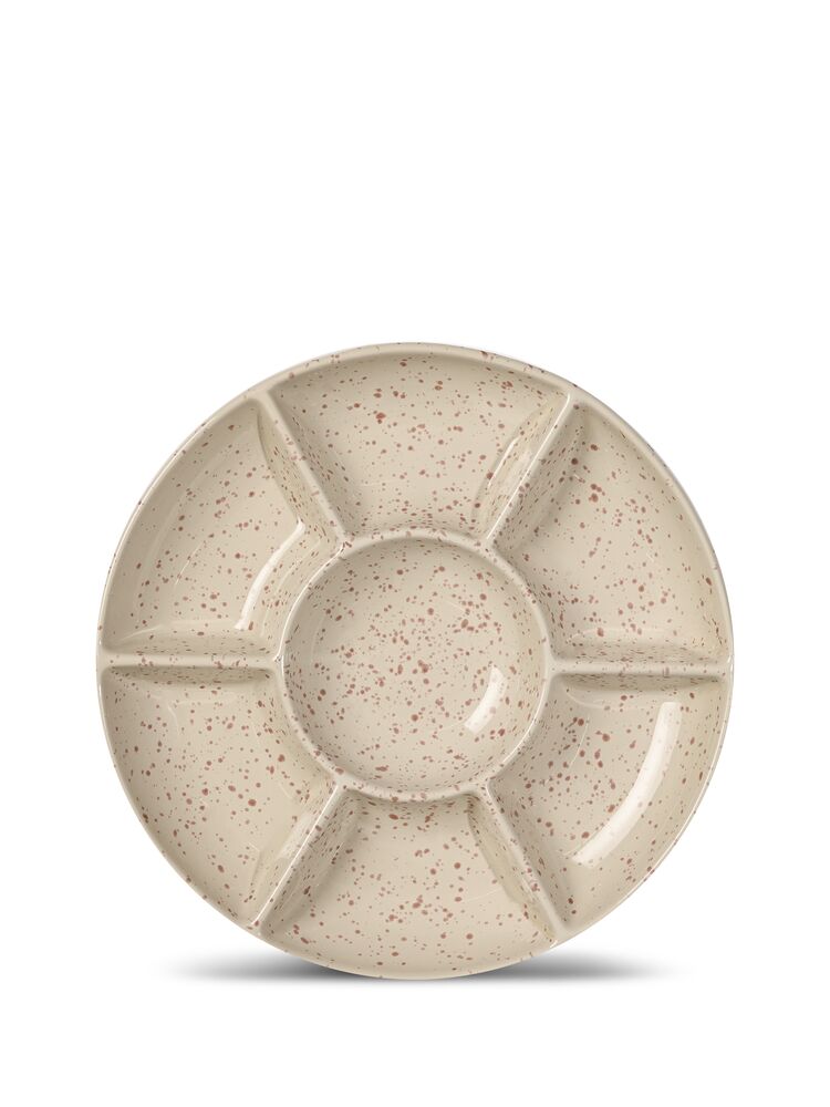 Gadżet reklamowy - Talerz do serwowania DITTE, beżowy/bordowy