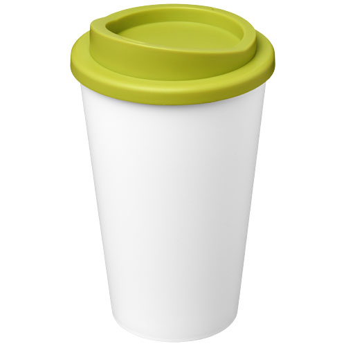 Kubek Americano Eco z recyklingu o pojemności 350 ml Biały-Limonkowy 21042222 