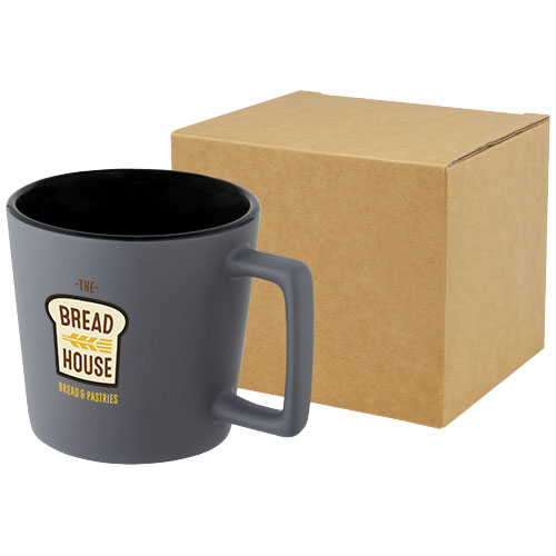 Cali Kubek ceramiczny o pojemności 370 ml z matowym wykończeniem Czarny-Matowy szary 10090090 (1)