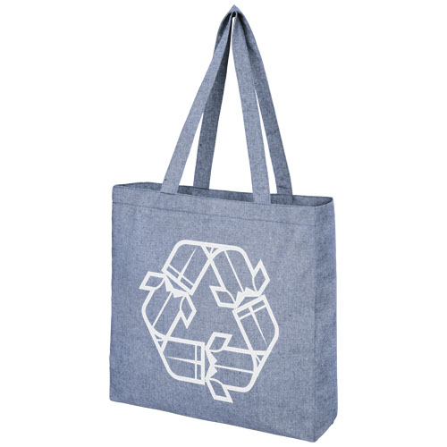 Pheebs poszerzana torba na zakupy z bawełny z recyclingu o gramaturze 210 g/m2 Melanż niebieski 12053750 (1)