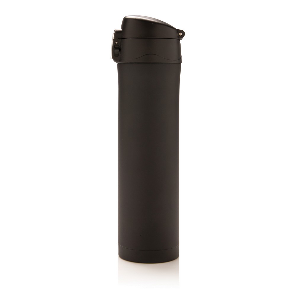 Kubek termiczny 450 ml, stal nierdzewna z recyklingu Czarny P435.501 (1)