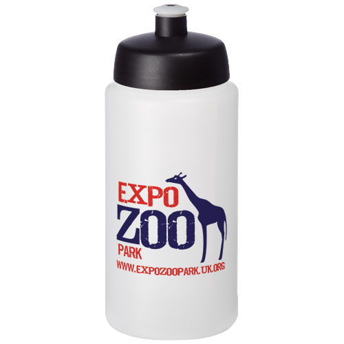Bidon Baseline® Plus o pojemności 500 ml ze sportowym wieczkiem i uchwytem Przezroczysty-Czarny 21068715 (1)