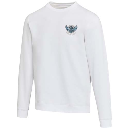 Jasper organiczna bluza unisex z recyklingu o gramaturze 280 g/m² z okrągłym dekoltem i certyfikatem OCS Biały 3956101A (1)