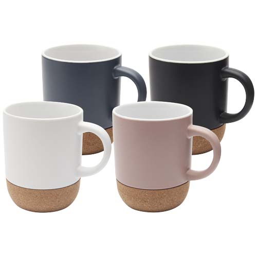 Billie kubek ceramiczny o pojemności 300 ml z detalami z korka i matowym wykończeniem Przygaszony róż 10084740 (4)