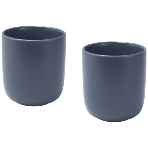 Male kubki ceramiczne o pojemności 200 ml - zestaw 2 sztuk Szaroniebieski 12639955 