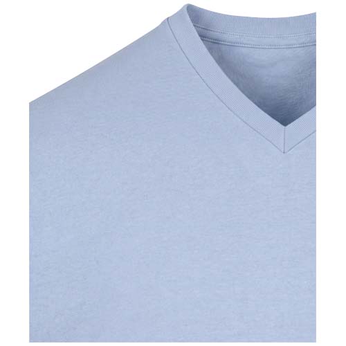 Balfour organiczna koszulka unisex z krótkim rękawem i dekoltem w serek, wykonana z materiału o gramaturze 200 g/m², z certyf Niebieski mgła 3966550A (5)
