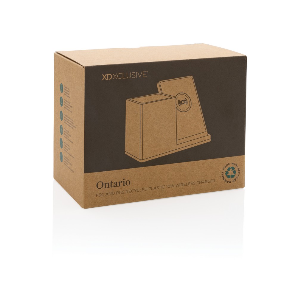 Ładowarka bezprzewodowa 10W, organizer na biurko Ontario Biały P308.403 (14)