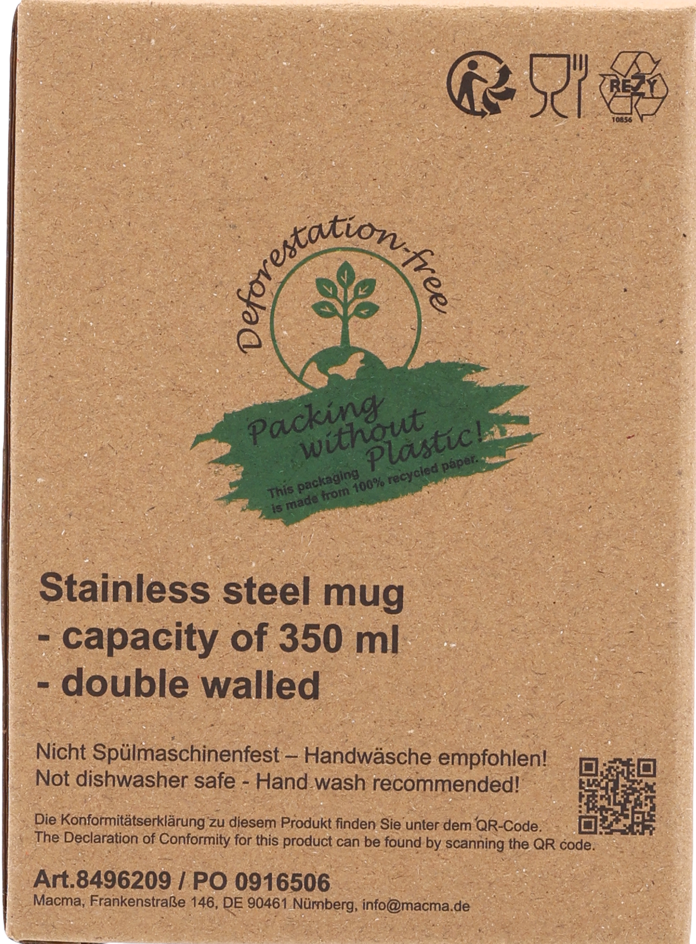 Kubek termiczny 350 ml z powłoką z recyklingu METODY Różowy 8496211 (11)