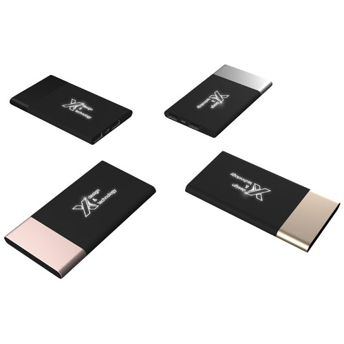 Powerbank Clever z podświetlanym logo  - SCX.design P20 Czarny-Biały 1PX01900 (5)